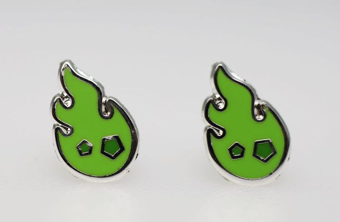 Hovedbilde Acquisitions Inc Stud Earrings Green Flame