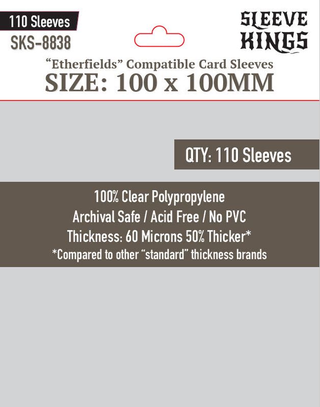 100x100mm Etherfields Compatible Sleeves 60 Microns (110) MOQ2