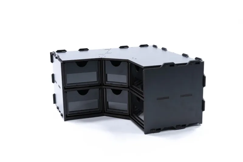 Black Rack Corner Piece with Drawers